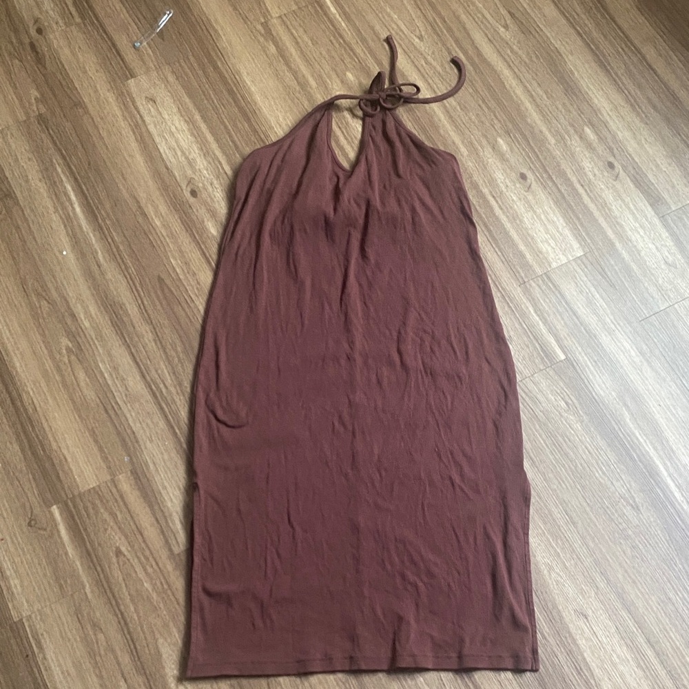 Old Navy Chocolate Backless Halter Dress
